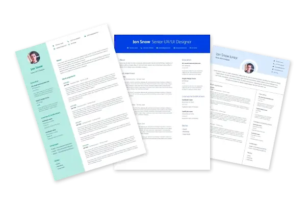 Create a professional CV. Multiple templates to help you with a top-notch resume.